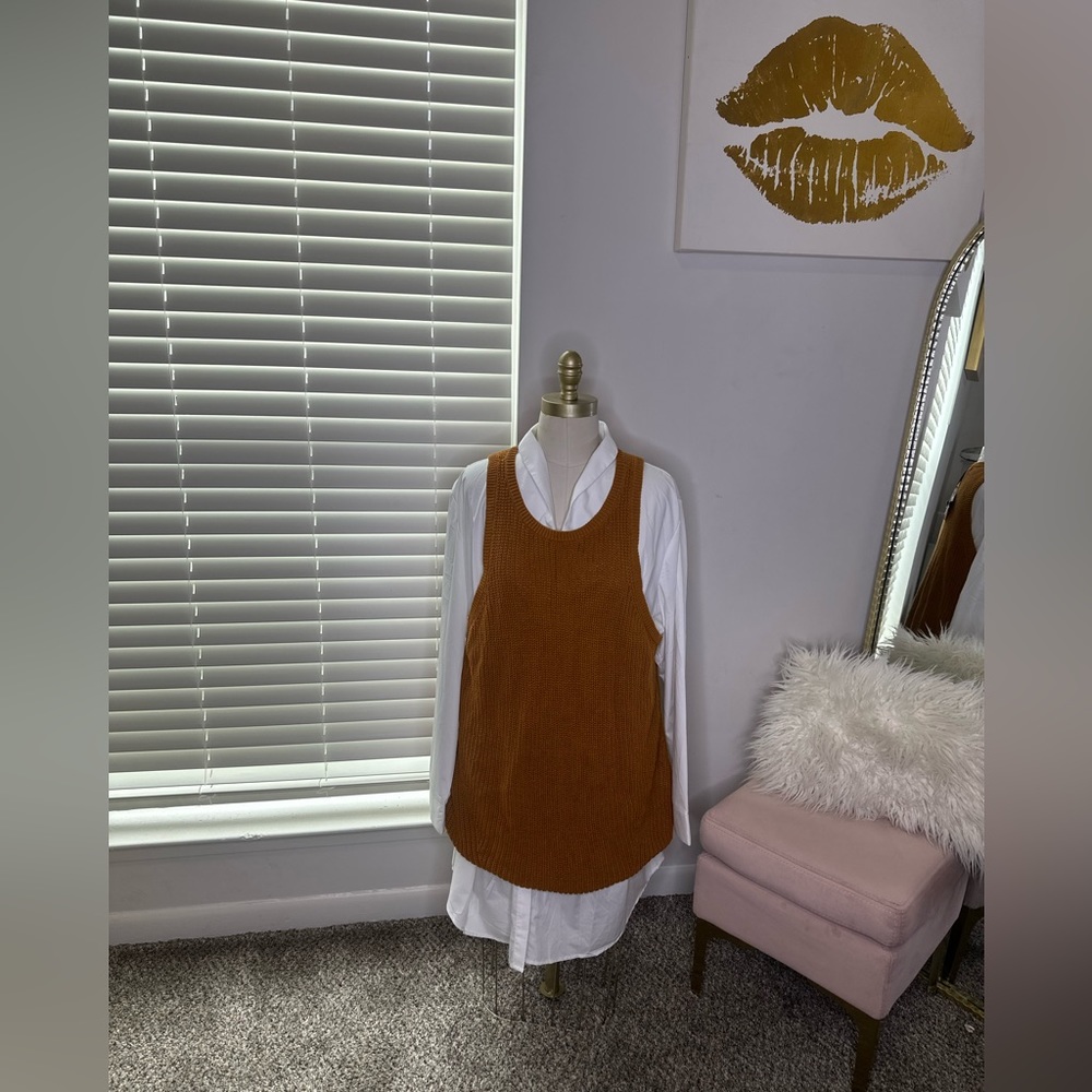 Ava & Viv Rust Sweater Vest/Dress 2x